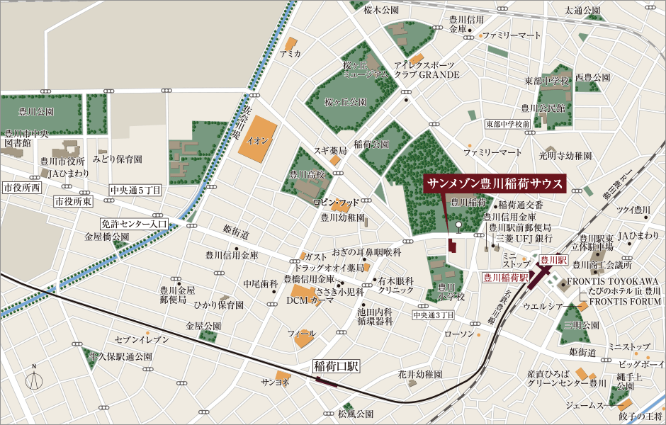 サンメゾン豊川稲荷サウス 周辺地図