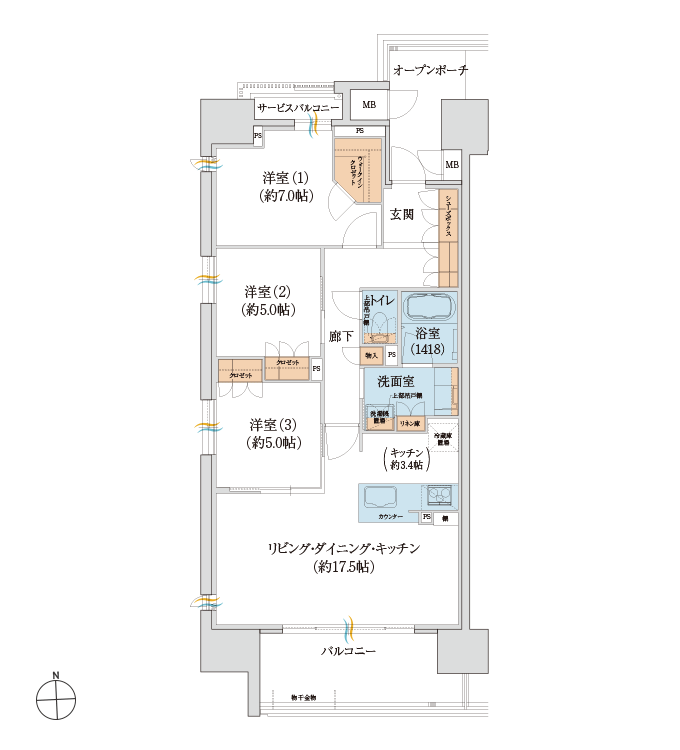 Atype 3LDK 80.23㎡